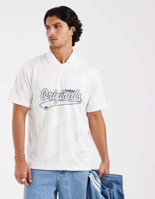 adidas Originals retro jersey in white