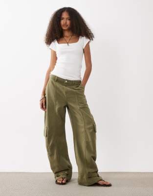 ASOS DESIGN cargo jeans in khaki