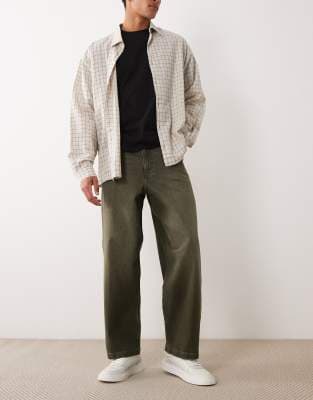 ASOS DESIGN loose straight jeans in khaki