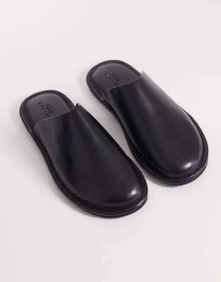 ASOS DESIGN mules in black leather