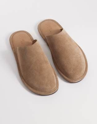ASOS DESIGN mules in stone suede