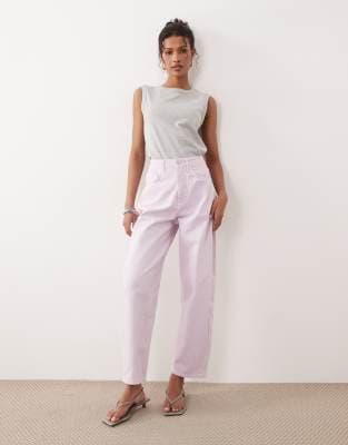 ASOS DESIGN slim barrel jeans in lilac