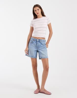 Hollister ribbed baby tee in pink