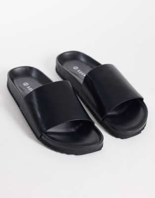 SEQWL Marina slides in black PU
